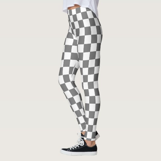 Classic grey checkerboard レギンス (左)