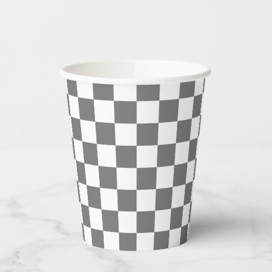 Classic grey checkerboard 紙コップ (左)
