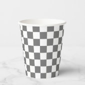 Classic grey checkerboard 紙コップ (正面)