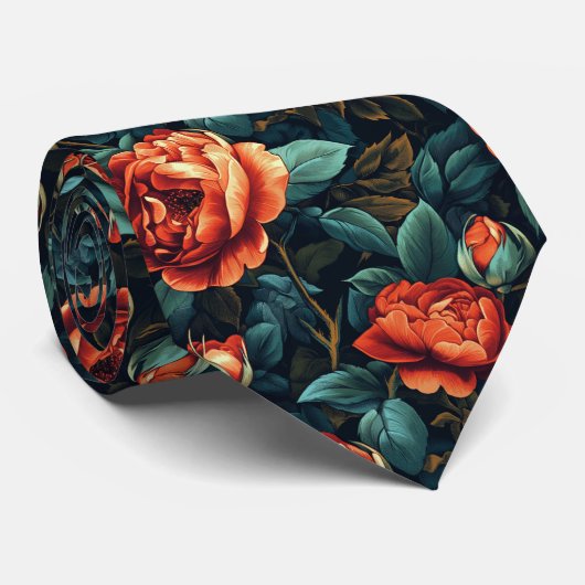 Classic Groomsman Gift Rose Floral ネクタイ (ロール)