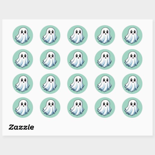 Classic Halloween Ghost Stickers ラウンドシール (シート)