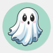 Classic Halloween Ghost Stickers ラウンドシール (正面)