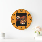 Classic Halloween Jack-O-Lantern Creepy House ラージ壁時計 (ホーム)