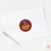 Classic Halloween Witch Hat Pumpkin Stickers ラウンドシール (封筒)