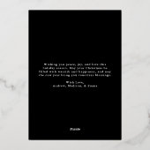 Classic Hand-Drawn Christmas Tree Black Non-Photo 箔シーズンカード (裏面)