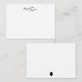 Classic Handwritten Name Monogram Flat Note Cards ノートカード (正面/裏面)