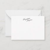 Classic Handwritten Name Monogram Flat Note Cards ノートカード (正面)