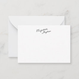 Classic Handwritten Name Monogram Flat Note Cards ノートカード