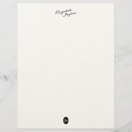 Classic Handwritten Name Monogram Letterhead レターヘッド