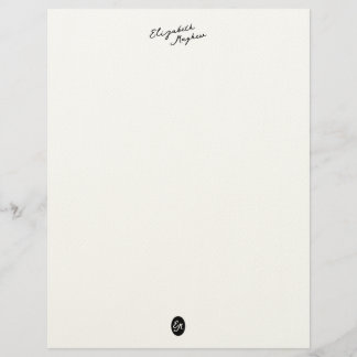 Classic Handwritten Name Monogram Letterhead レターヘッド
