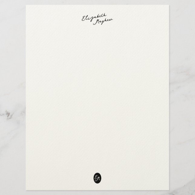Classic Handwritten Name Monogram Letterhead レターヘッド (正面)