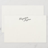 Classic Handwritten Name Monogram Stationery 便箋 (正面/裏面)