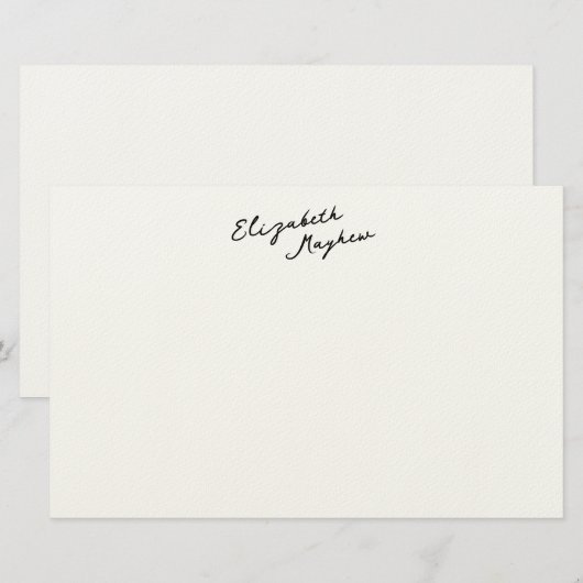 Classic Handwritten Name Monogram Stationery 便箋 (正面/裏面)