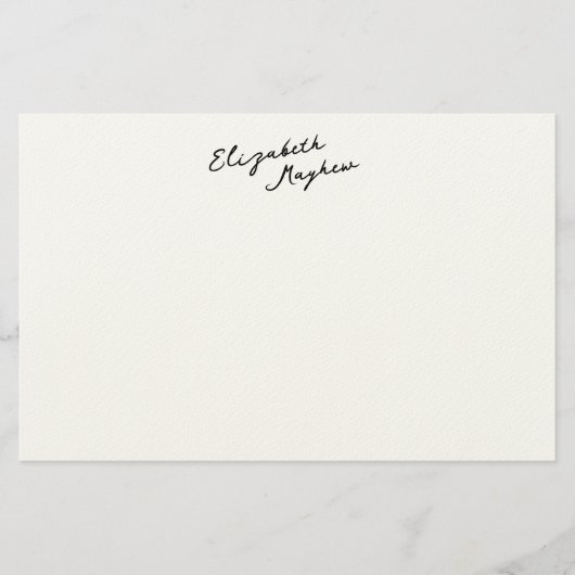 Classic Handwritten Name Monogram Stationery 便箋 (正面)