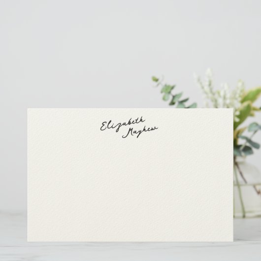 Classic Handwritten Name Monogram Stationery 便箋 (スタンド正面)