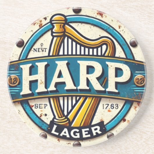Classic Harp Lager Beer Logo Round コースター (正面)