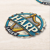 Classic Harp Lager Beer Logo Round ペーパーコースター (アングル)