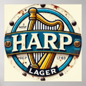 Classic Harp Lager Beer Logo Round ポスター (正面)