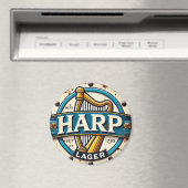Classic Harp Lager Beer Logo Round マグネット (インサイチュ (食洗機))