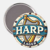 Classic Harp Lager Beer Logo Round マグネット (正面/裏面)