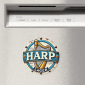 Classic Harp Lager Beer Logo Round マグネット (インサイチュ (食洗機))