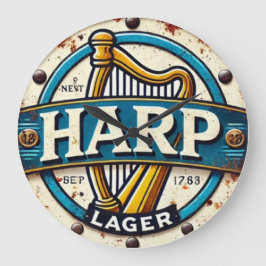 Classic Harp Lager Beer Logo Round ラージ壁時計