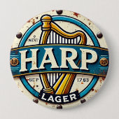 Classic Harp Lager Beer Logo Round 缶バッジ (正面)