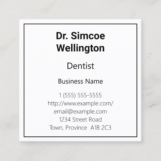Classic, Healthcare Professional Business Card スクエア名刺 (正面)
