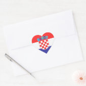 Classic Heart Stickers – Croatian Flag Design ハートシール (封筒)