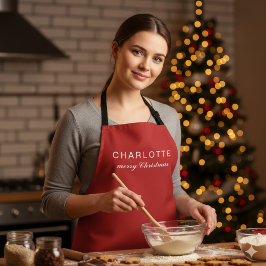 Classic Holiday Cheer Merry Christmas Apron エプロン