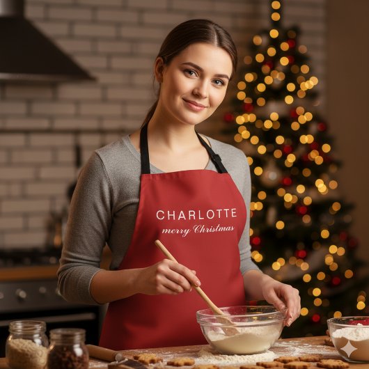 Classic Holiday Cheer Merry Christmas Apron エプロン