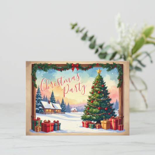 Classic Holiday Christmas Party Invitation 招待状 (スタンド正面)