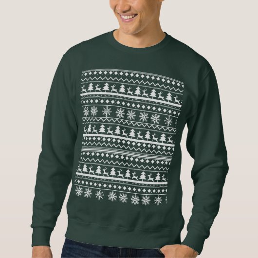 Classic Holiday Christmas Sweater Pattern スウェットシャツ (正面)