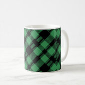 Classic Holiday Green Checkered Pattern  コーヒーマグカップ (正面右)