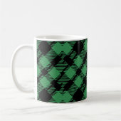 Classic Holiday Green Checkered Pattern コーヒーマグカップ (左)
