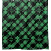 Classic Holiday Green Checkered Pattern  シャワーカーテン (正面)