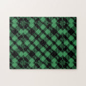 Classic Holiday Green Checkered Pattern  ジグソーパズル (横)