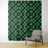 Classic Holiday Green Checkered Pattern タペストリー (インサイチュ)