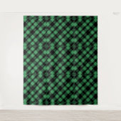 Classic Holiday Green Checkered Pattern  タペストリー (正面)