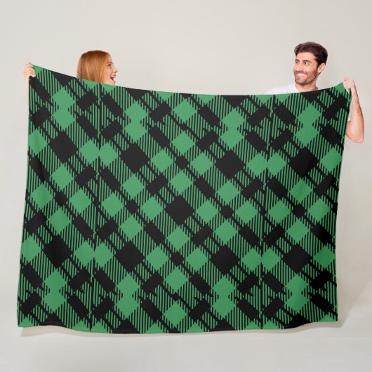 Classic Holiday Green Checkered Pattern  フリースブランケット (インサイチュ)