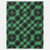 Classic Holiday Green Checkered Pattern  フリースブランケット (正面)