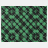 Classic Holiday Green Checkered Pattern  フリースブランケット (正面(横))
