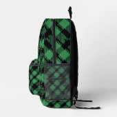 Classic Holiday Green Checkered Pattern  プリントバックパック (右)