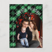 Classic Holiday Green Checkered Pattern  ポストカード (正面)
