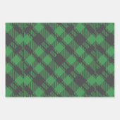 Classic Holiday Green Checkered Pattern  ラッピングペーパーシート (正面2)