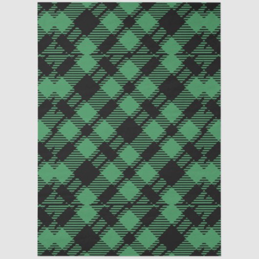 Classic Holiday Green Checkered Pattern  薄葉紙 (正面)