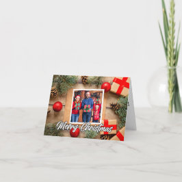 Classic Holiday Photo Template Merry Christmas シーズンカード
