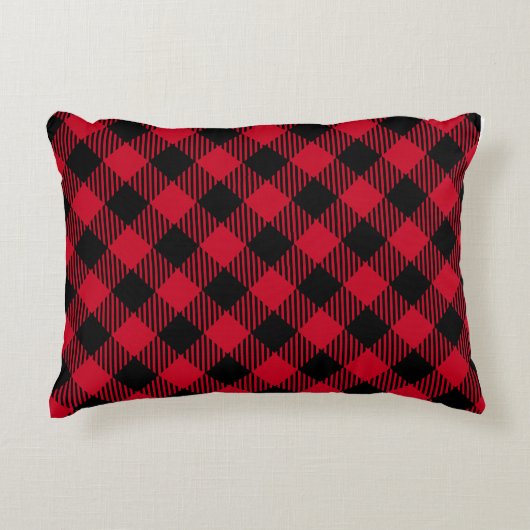 Classic Holiday Plaid – Cozy Christmas Pillow  アクセントクッション (正面)