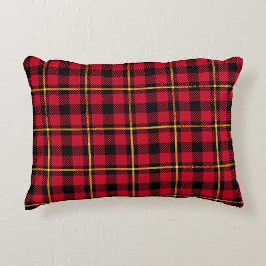 Classic Holiday Plaid – Cozy Christmas Pillow アクセントクッション (正面)