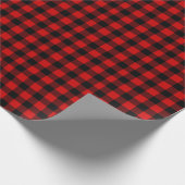 Classic Holiday Red and Black Buffalo Check ラッピングペーパー (角)